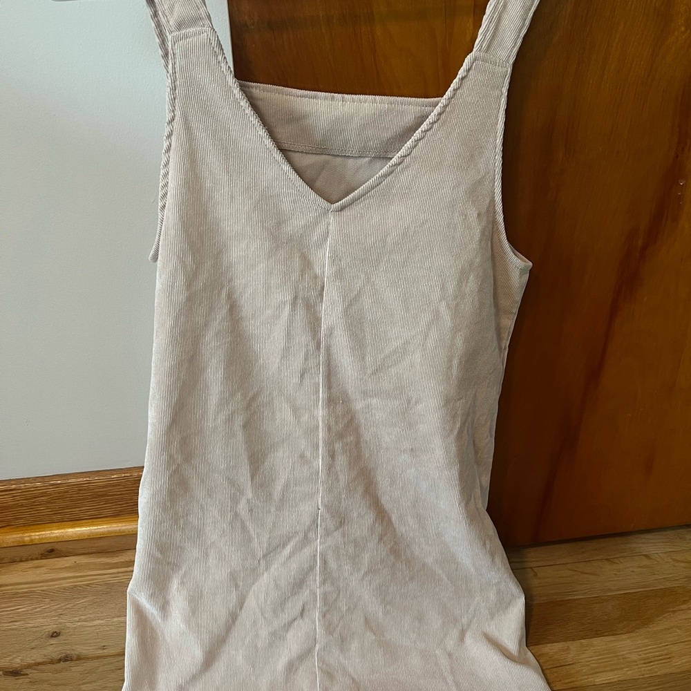 SHEIN Tan Fitted Sleeveless Dress